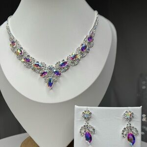 Elegant Aurora Borealis Necklace & Earring Set